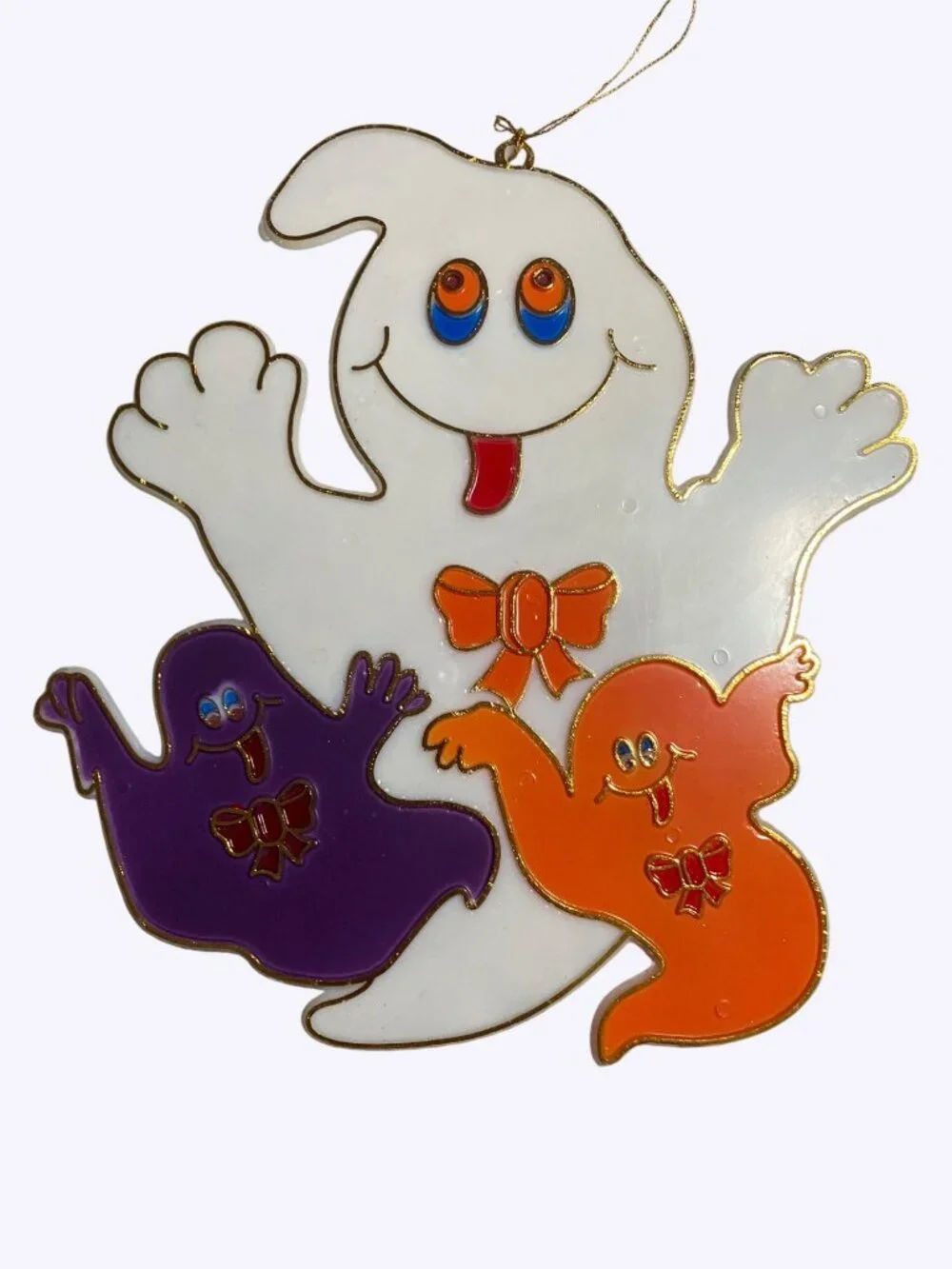 Halloween Themed Stained Glass Like Window Clings Witch Pumpkin Cat and Ghosts